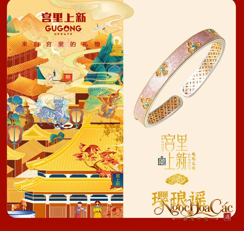 Vòng tay bạc 999 tráng men Anh Lang Dao Cung Lý