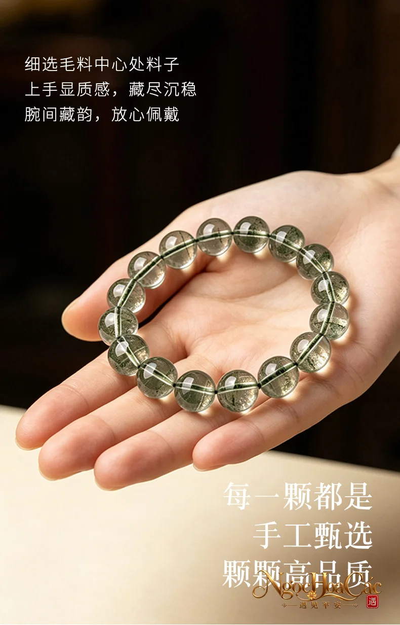 Vòng tay thạch anh lục u linh Đông Hải