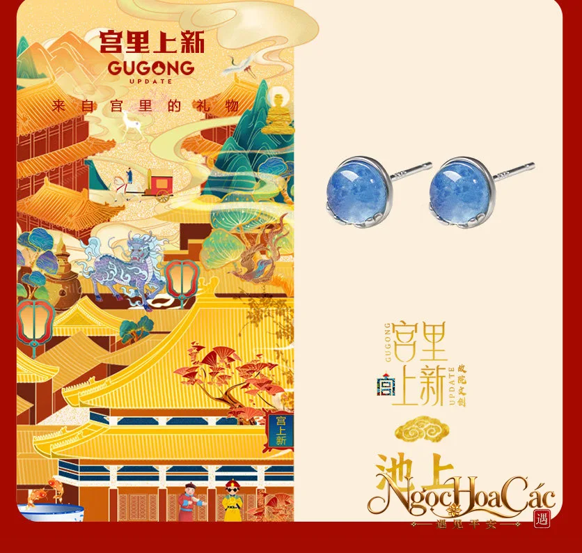Bông tai aquamarine nhiều mẫu Cung Lý