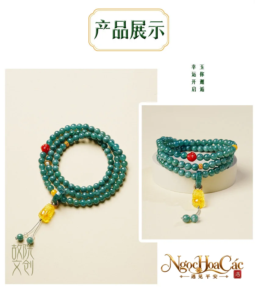 Vòng tay phỉ thúy băng chủng Lan Sinh & Phù Quang Thập Thúy Cung Lý