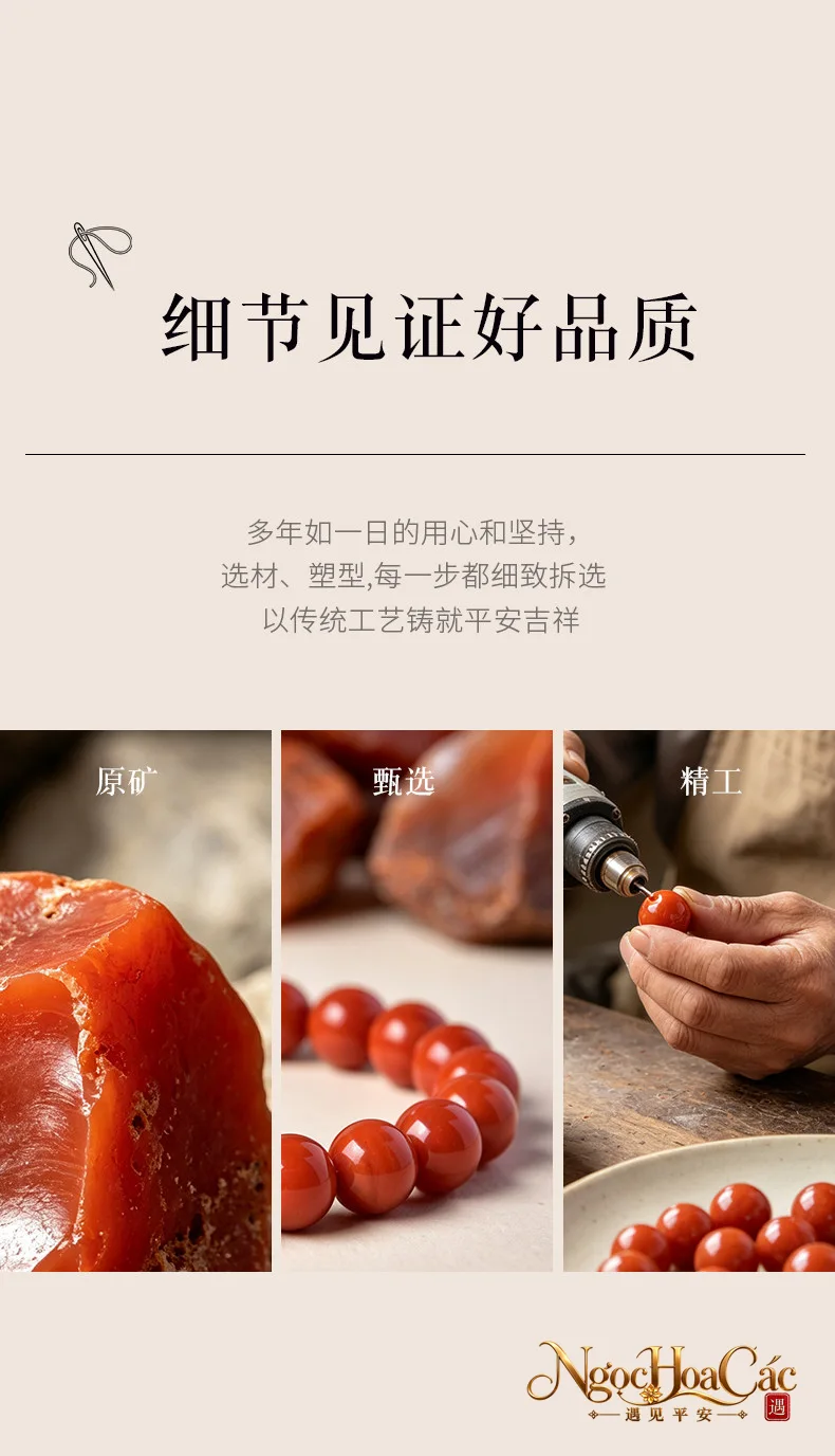 Vòng tay nam hồng lửa Đông Hải
