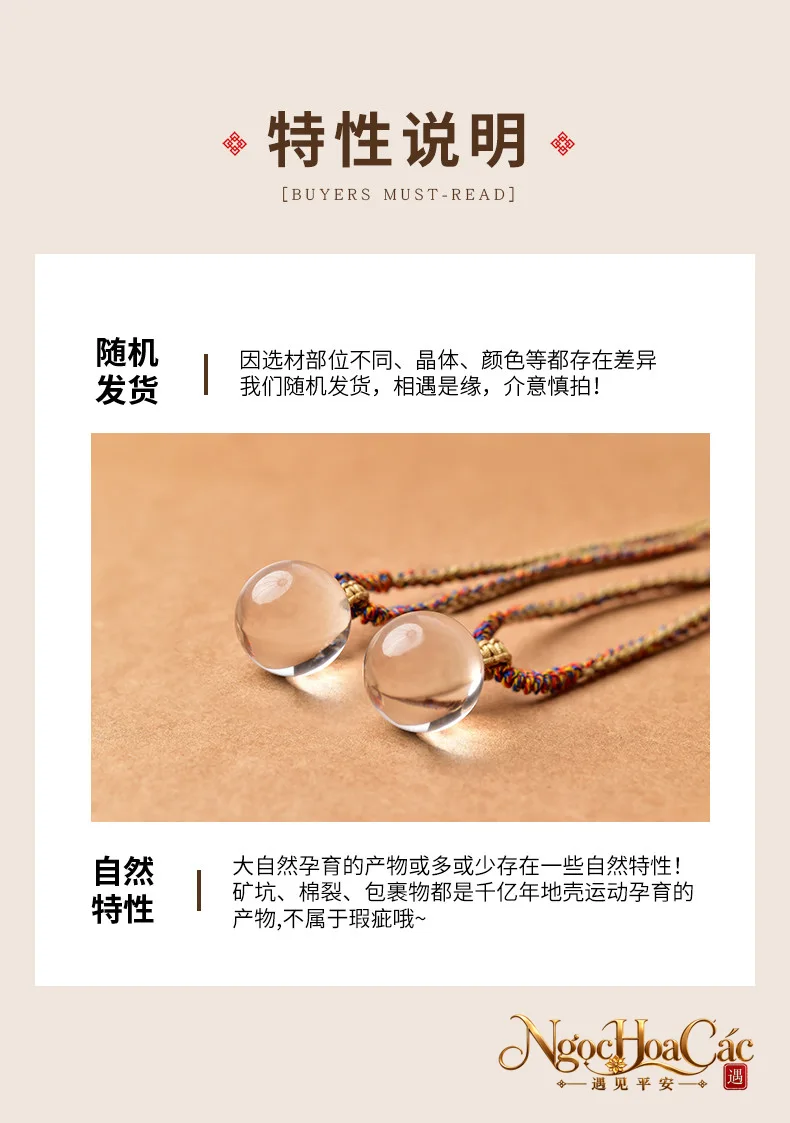 Mặt dây & dây chuyền thạch anh trắng Đông Hải