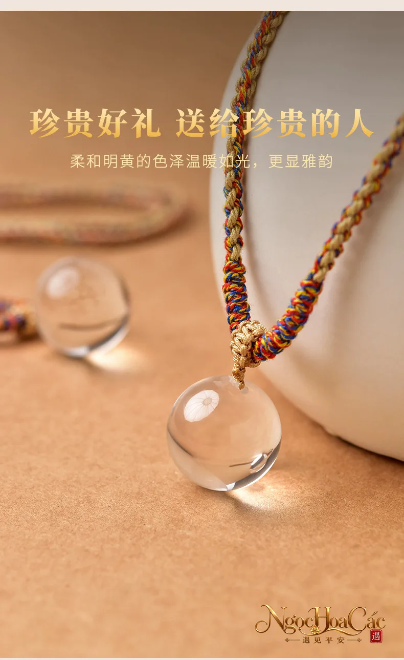 Mặt dây & dây chuyền thạch anh trắng Đông Hải