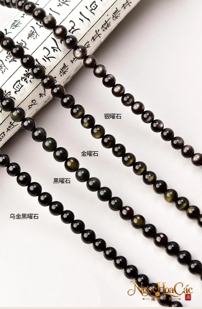 Dây chuyền obsidian & kim diệu thạch Đông Hải