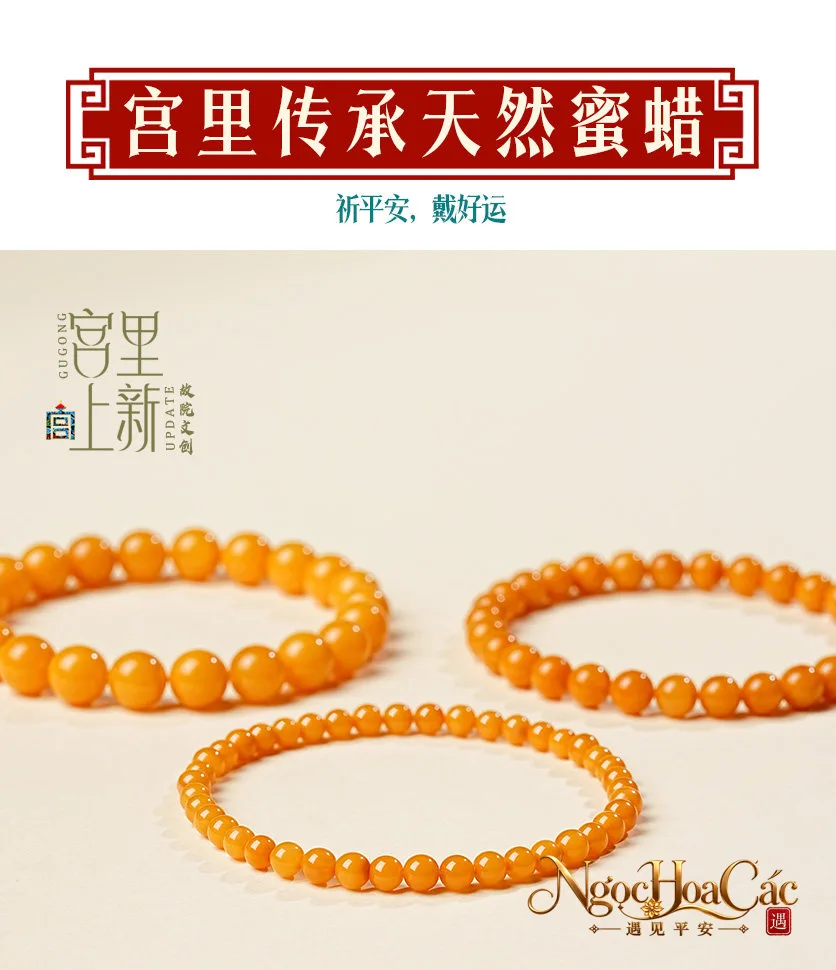 Vòng tay mật lạp vàng mỡ gà Cung Lý