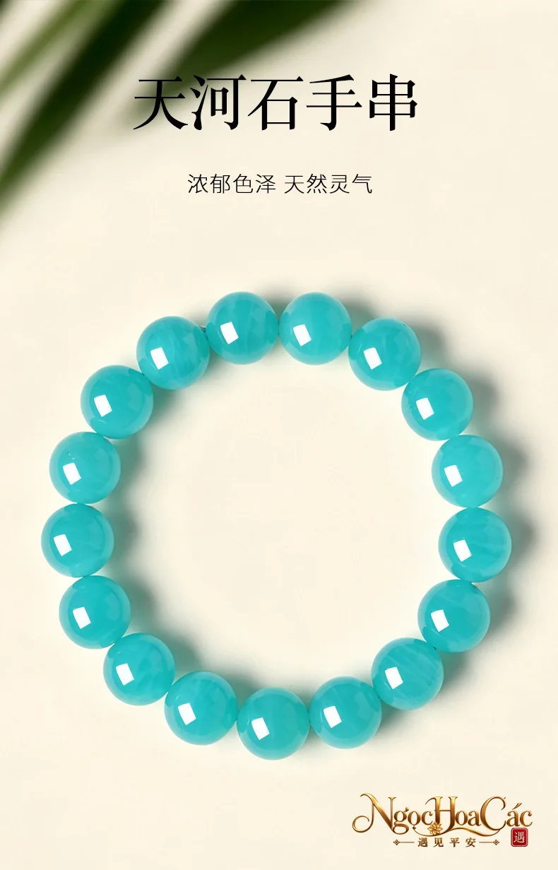 Vòng tay thiên hà thạch (Amazonite) Mozambique Đông Hải