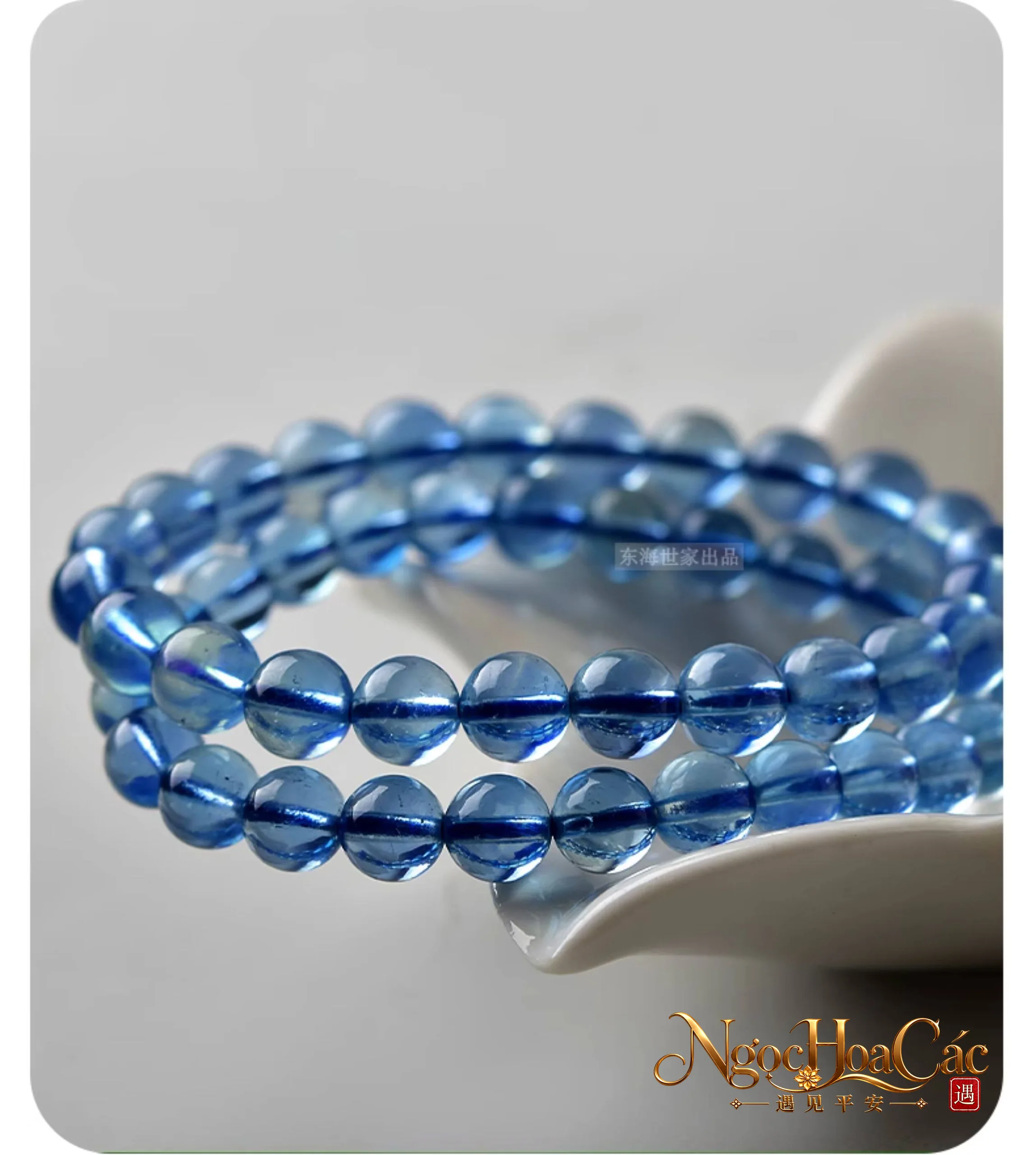Vòng tay Aquamarine băng thấu Đông Hải