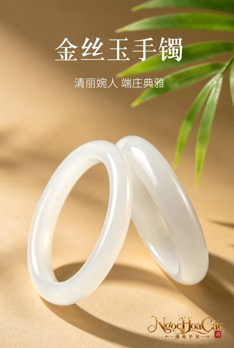 Vòng ngọc kim ti nguyên khối Đông Hải
