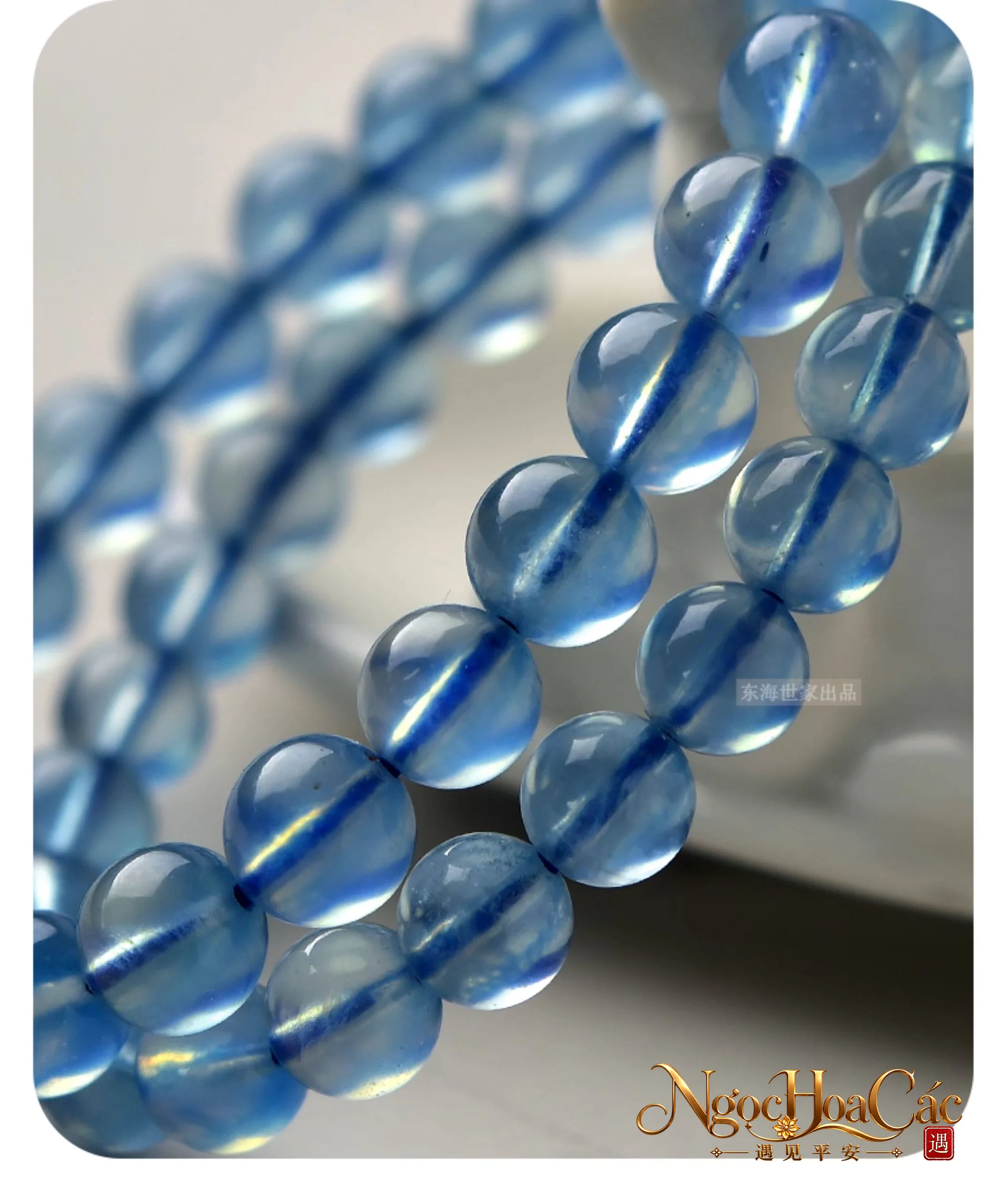 Vòng tay Aquamarine băng thấu Đông Hải