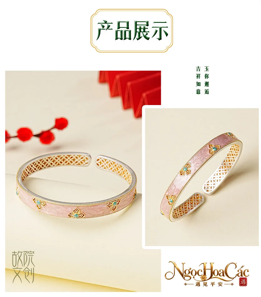 Vòng tay bạc 999 tráng men Anh Lang Dao Cung Lý