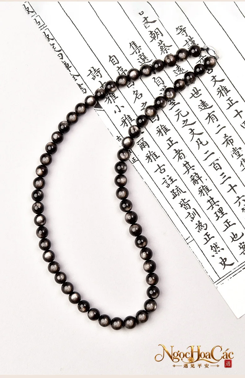 Dây chuyền obsidian & kim diệu thạch Đông Hải