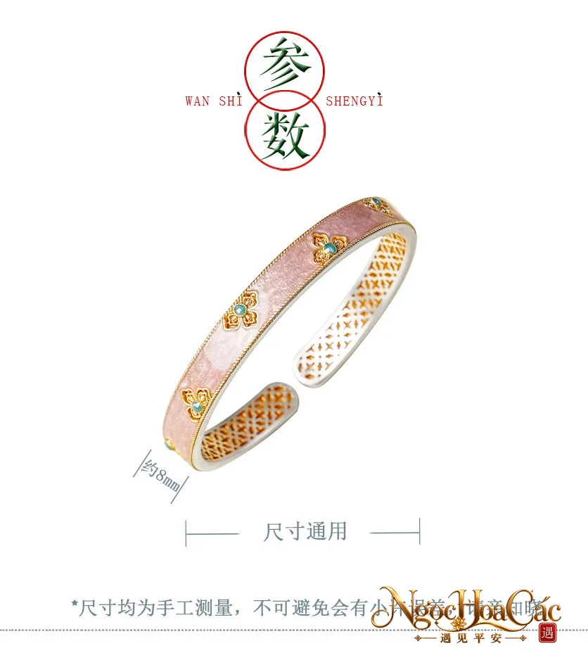 Vòng tay bạc 999 tráng men Anh Lang Dao Cung Lý