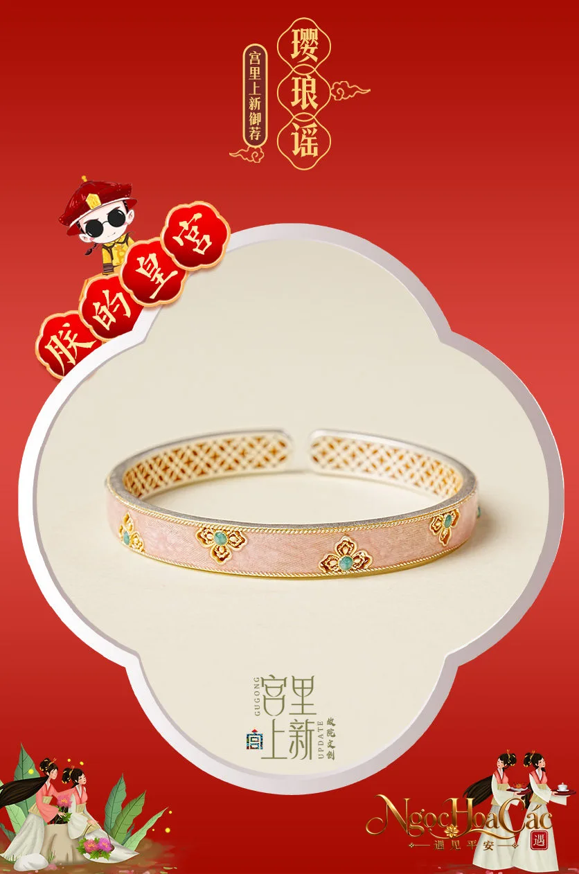 Vòng tay bạc 999 tráng men Anh Lang Dao Cung Lý