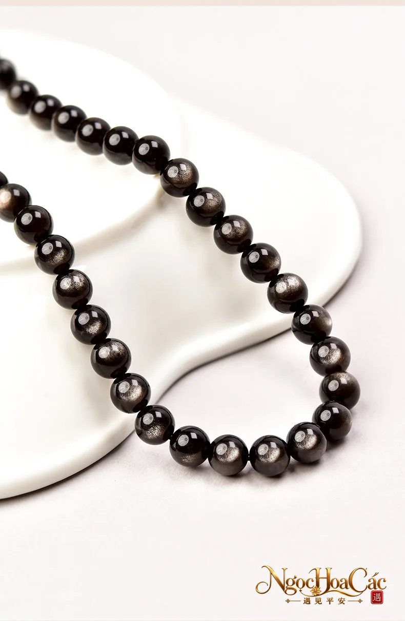 Dây chuyền obsidian & kim diệu thạch Đông Hải