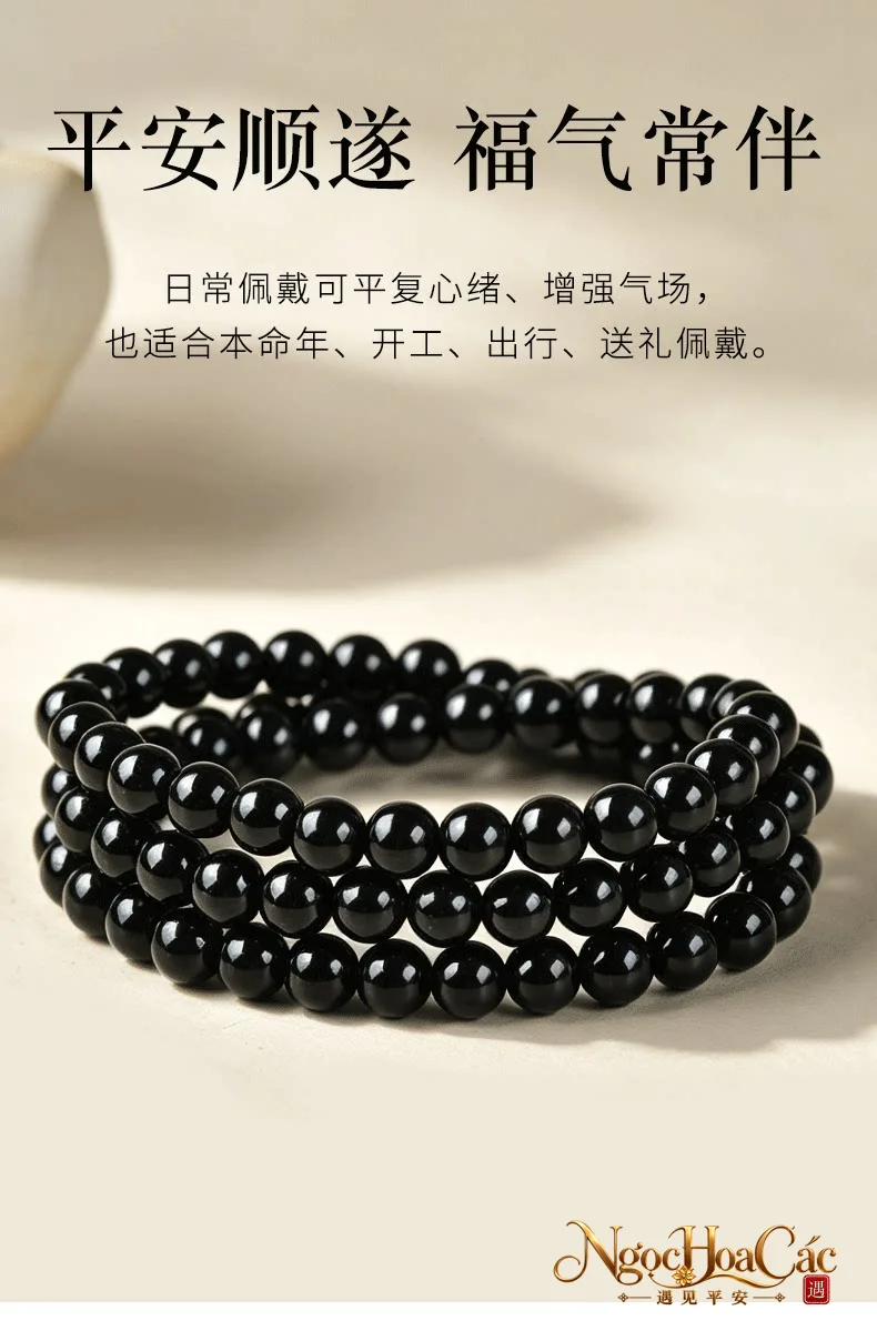 Vòng tay obsidian Đông Hải – ảnh chi tiết 6
