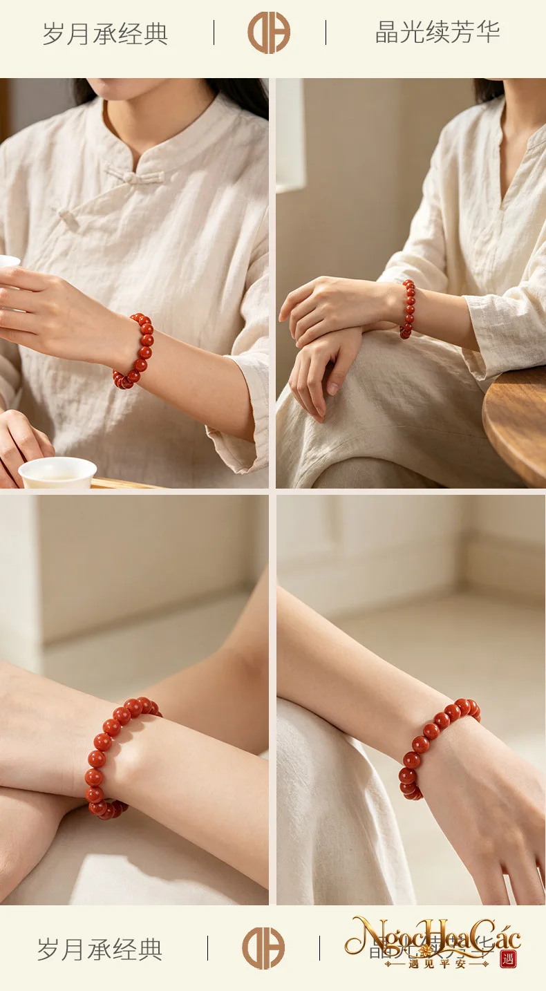 Vòng tay nam hồng lửa Đông Hải