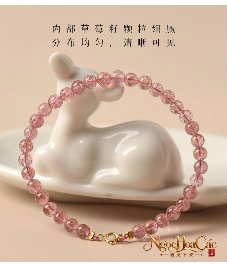 Vòng tay thạch anh dâu tây Đông Hải