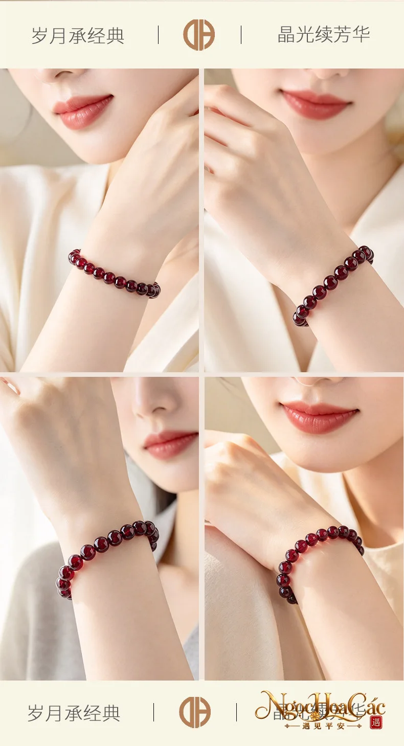 Vòng tay ngọc hồng lựu Đông Hải