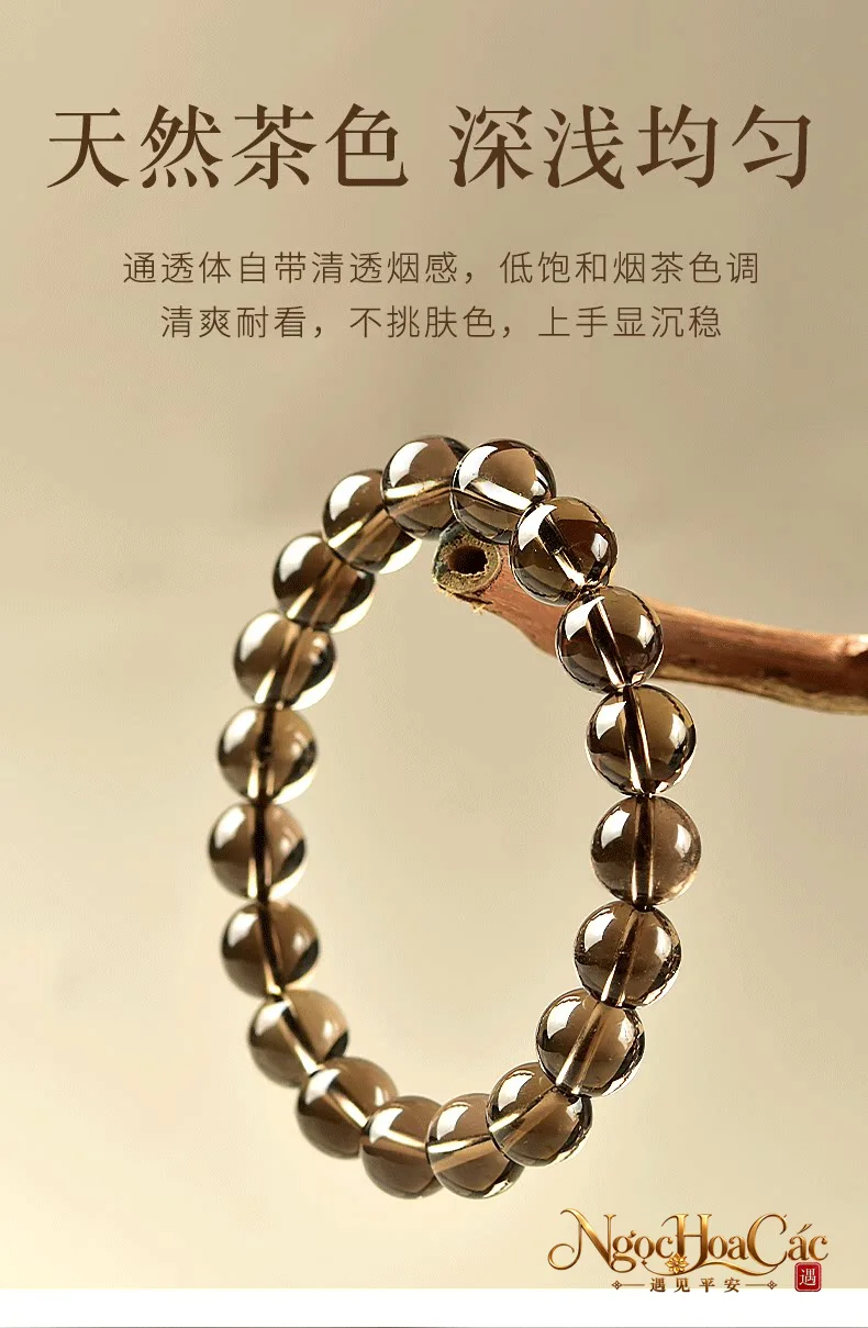 Vòng tay thạch anh tự nhiên đa sắc Đông Hải