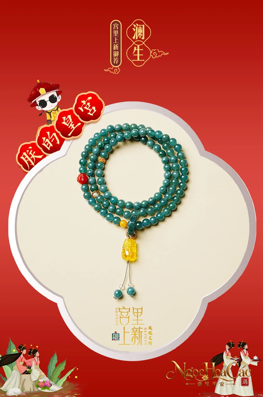 Vòng tay phỉ thúy băng chủng Lan Sinh & Phù Quang Thập Thúy Cung Lý