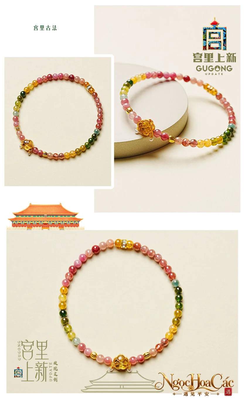 Vòng tay tourmaline cầu vồng nhiều mẫu Cung Lý