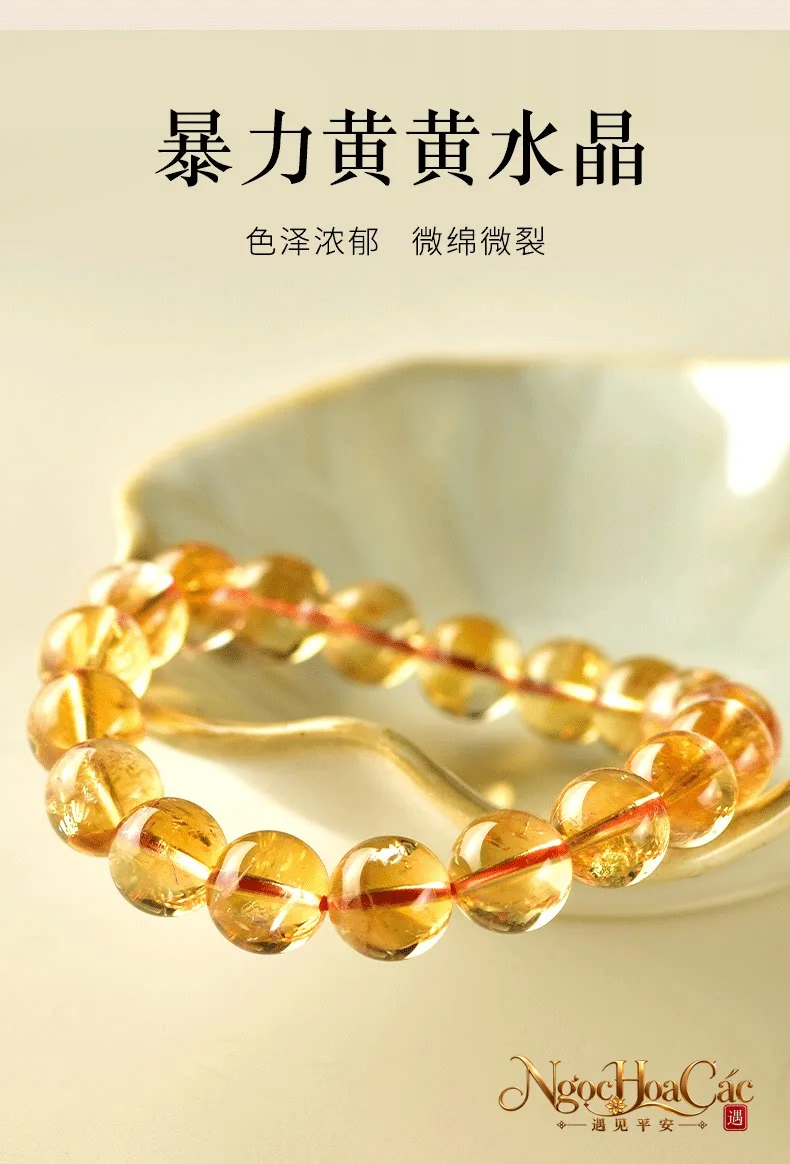 Vòng tay thạch anh vàng Đông Hải