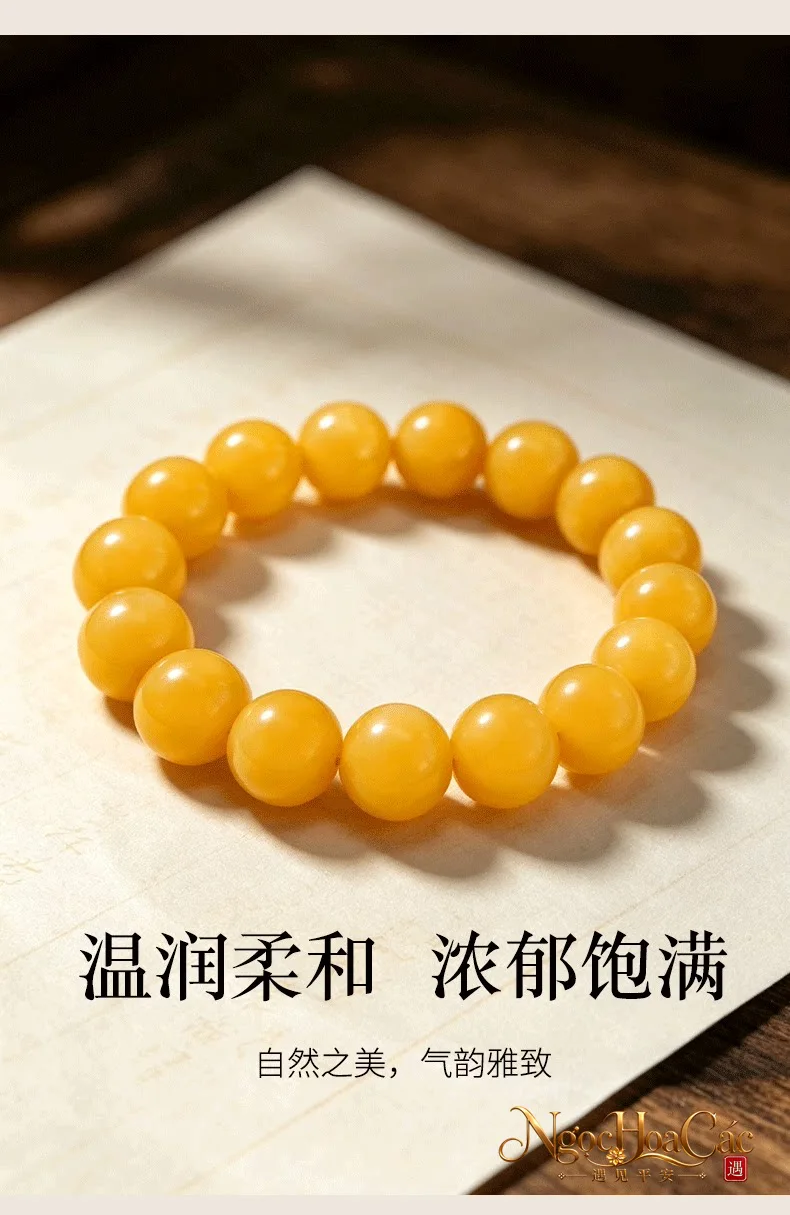 Vòng tay mật lạp vàng mỡ gà Đông Hải