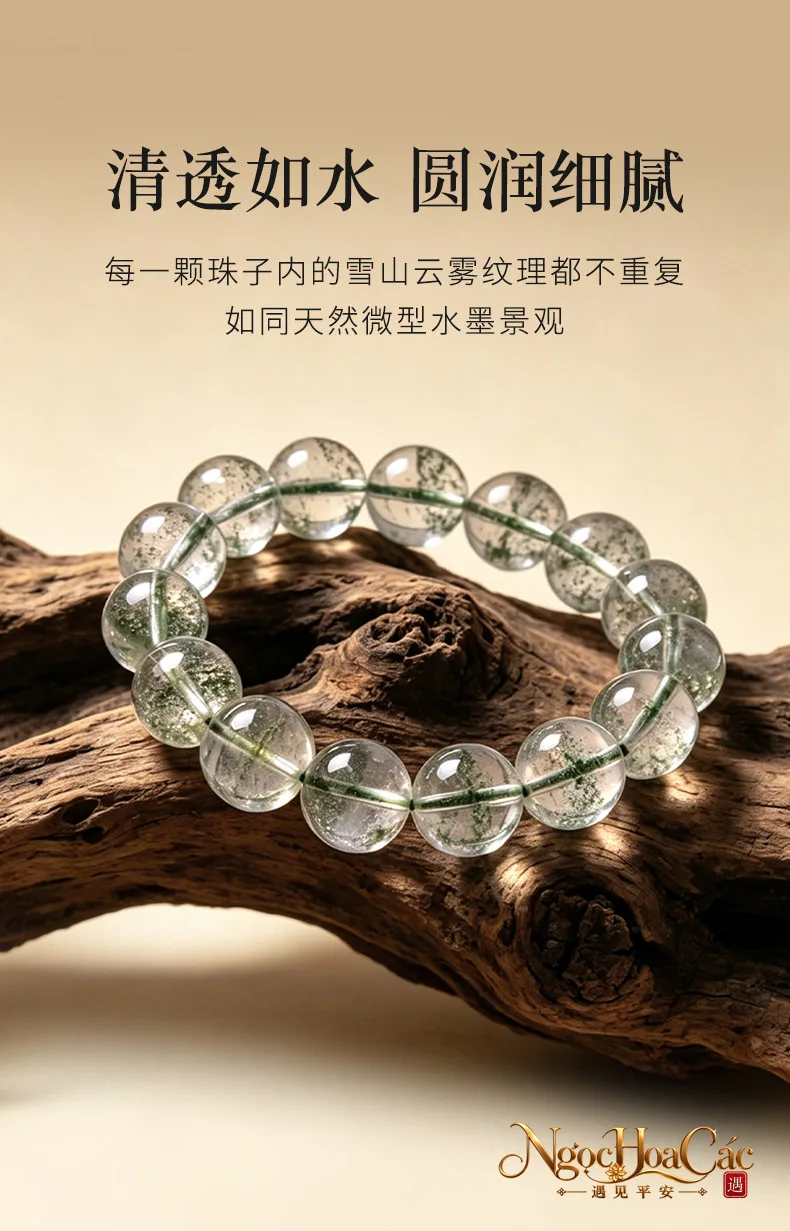 Vòng tay thạch anh lục u linh Đông Hải