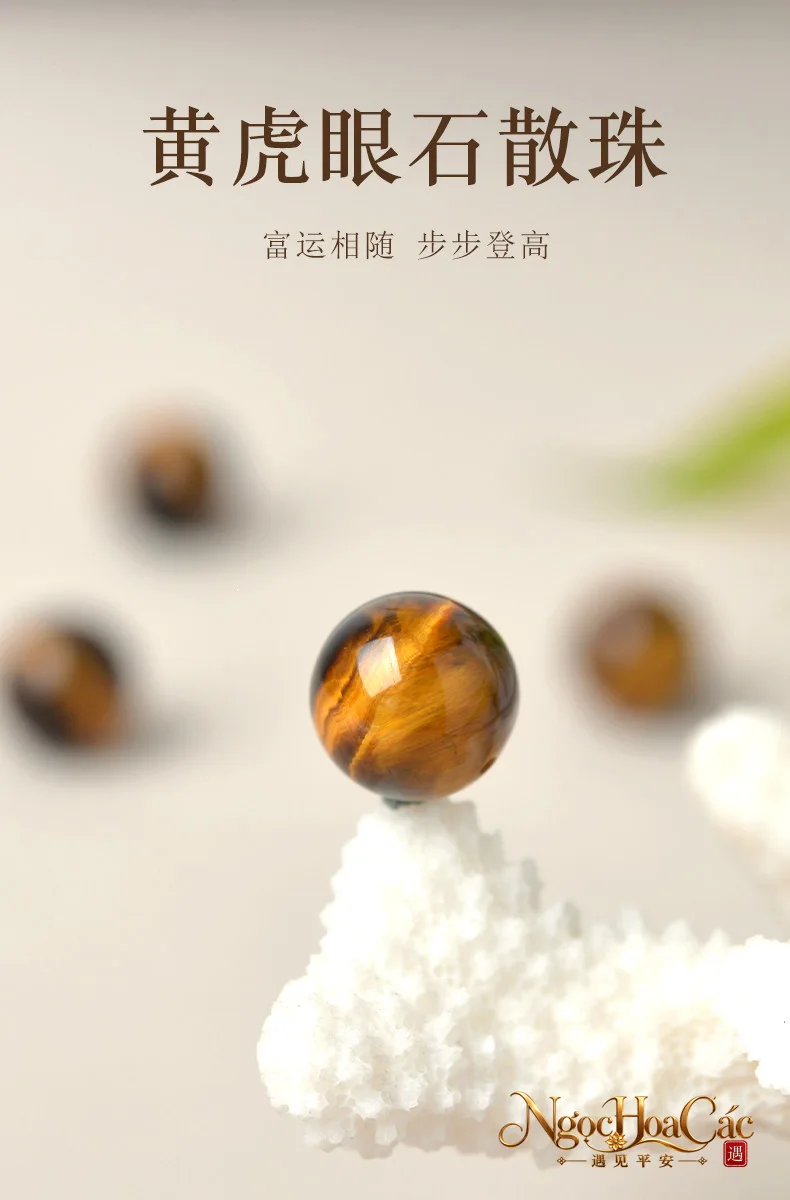 Hạt đá mắt hổ rời Đông Hải – vàng, ánh kim, xanh, đỏ
