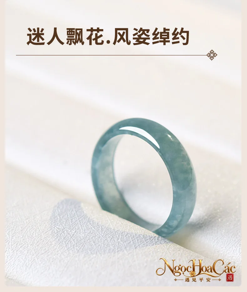 Nhẫn phỉ thúy băng chủng lam thủy Đông Hải