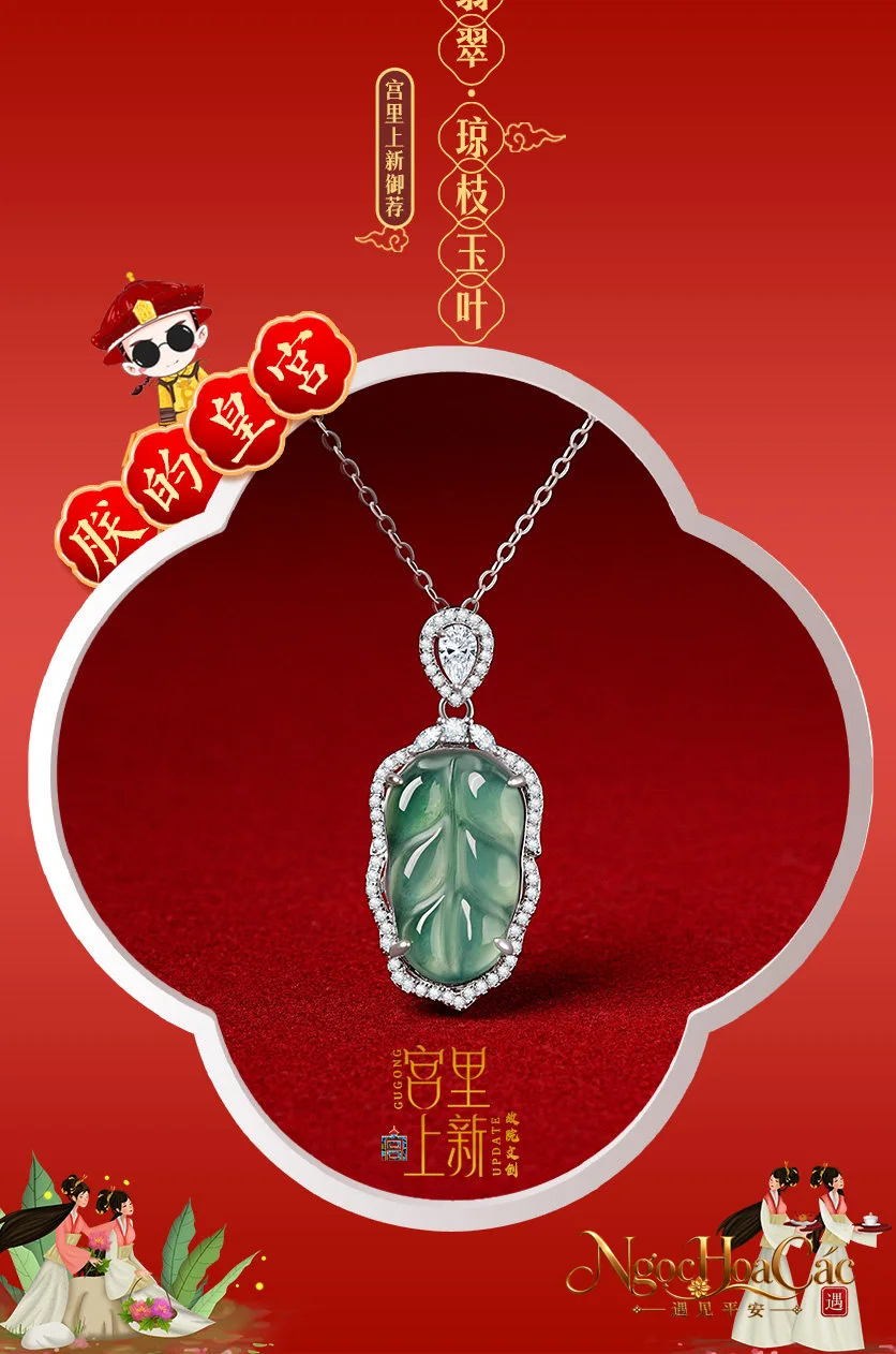 Mặt dây phỉ thúy Quỳnh Chi Ngọc Diệp Cung Lý