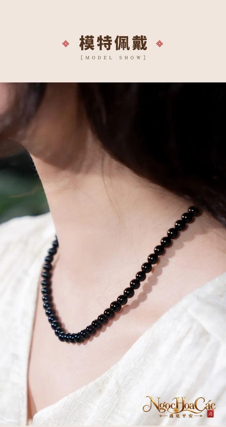Dây chuyền obsidian & kim diệu thạch Đông Hải