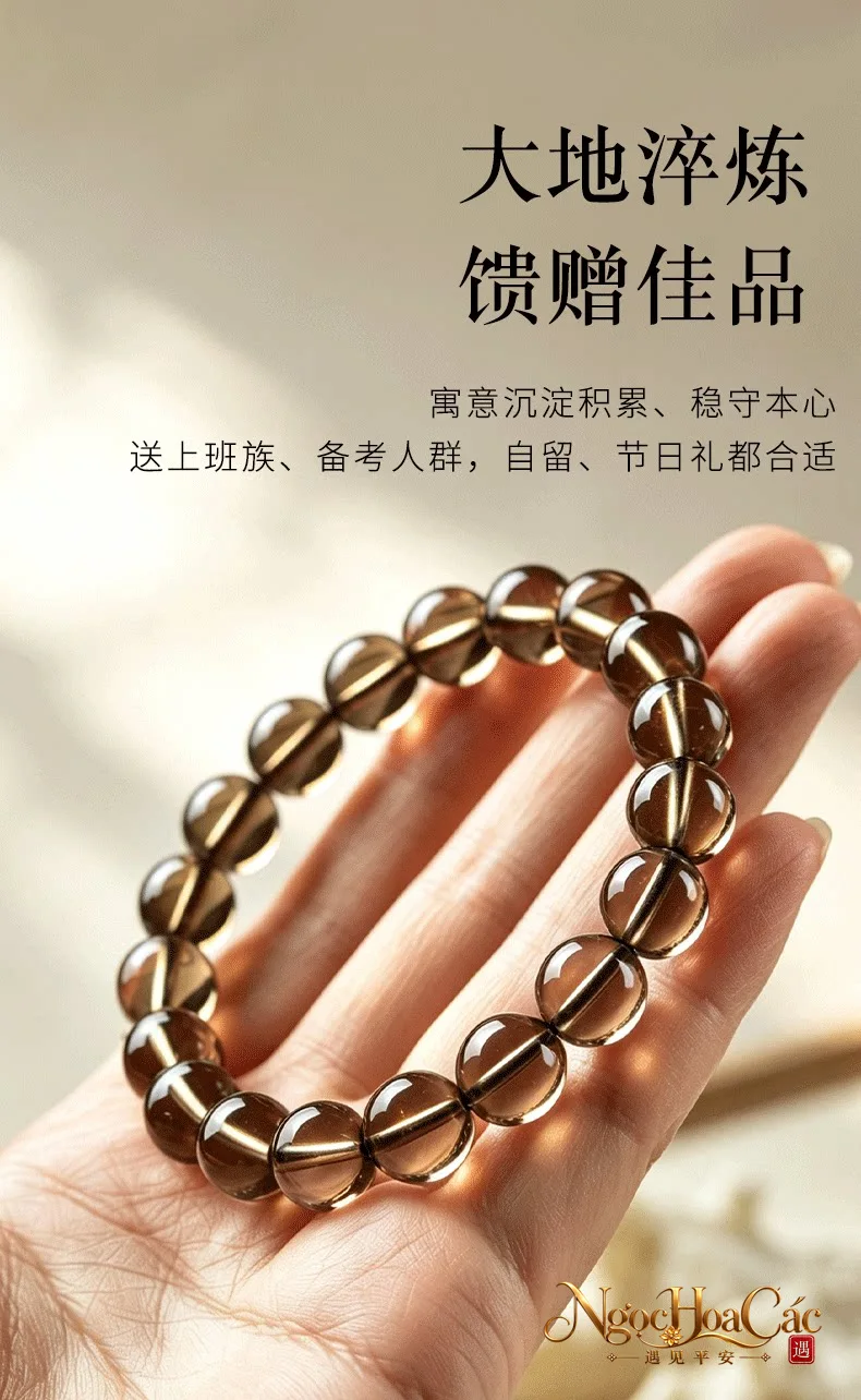 Vòng tay thạch anh tự nhiên đa sắc Đông Hải
