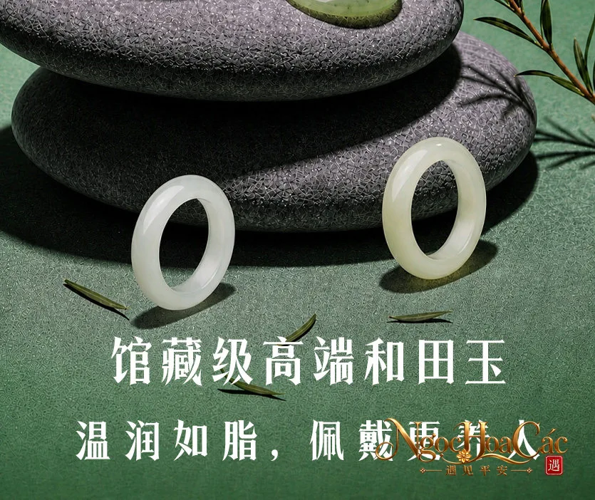 Nhẫn ngọc Hòa Điền nguyên khối Cung Lý