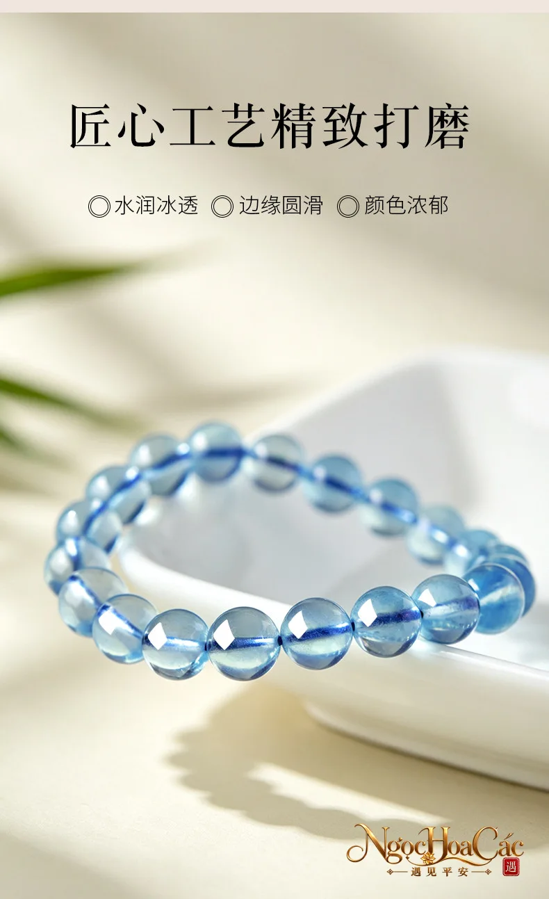Vòng tay đá Aquamarine Đông Hải
