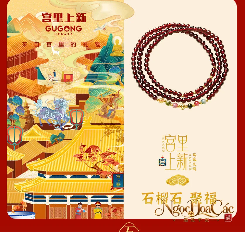 Vòng tay garnet quấn 3 vòng Tụ Phúc Cung Lý
