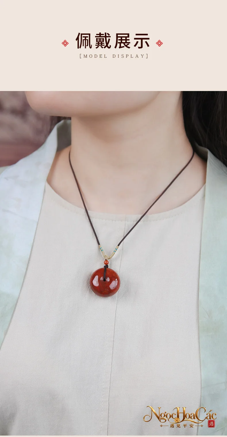 Mặt dây nam hồng khấu bình an Đông Hải