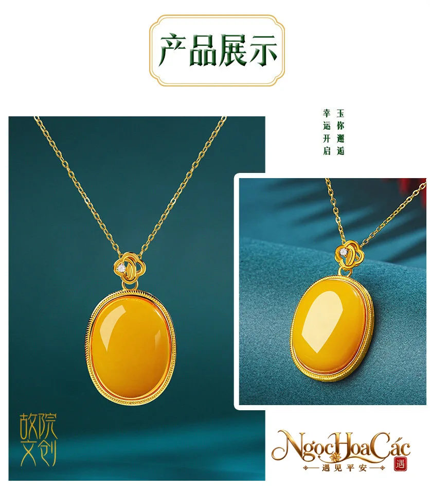 Mặt dây mật lạp vàng mỡ gà Phú Quý Cung Lý