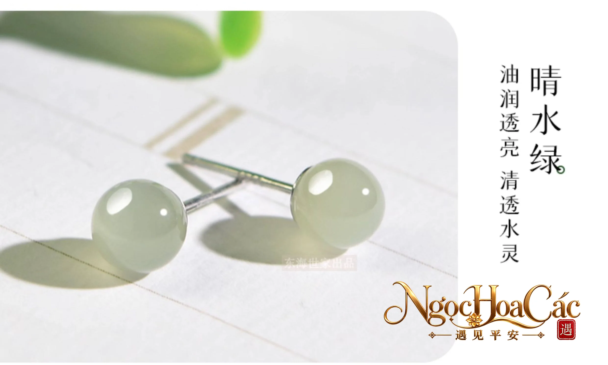 Bông tai hạt ngọc Hòa Điền tình thủy Đông Hải