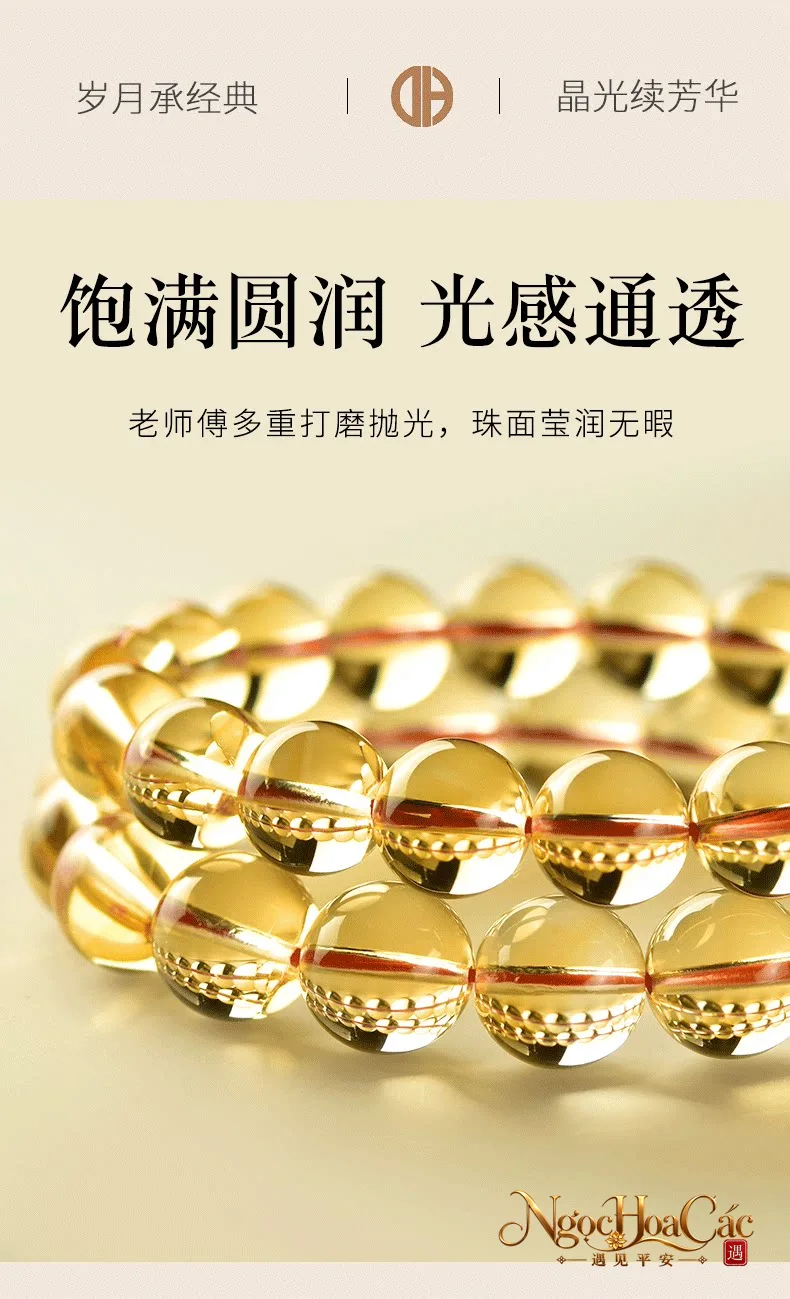 Vòng tay thạch anh vàng Đông Hải