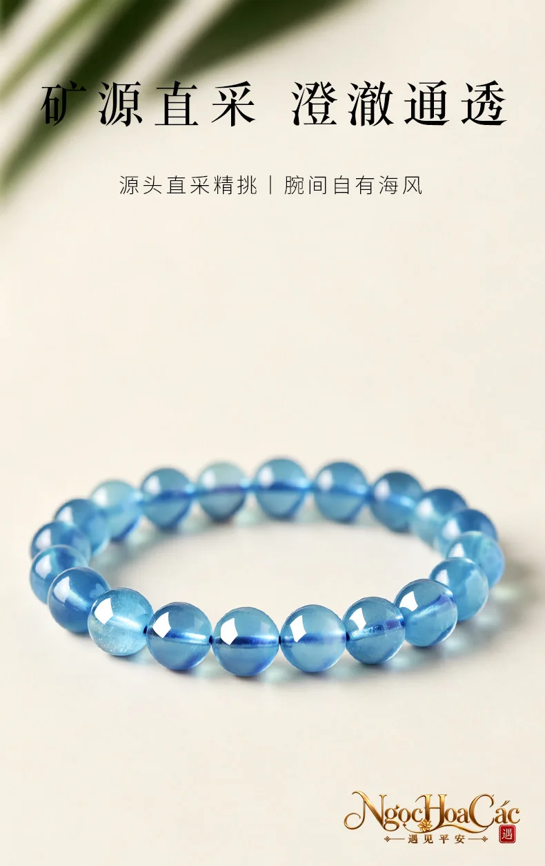 Vòng tay đá Aquamarine Đông Hải