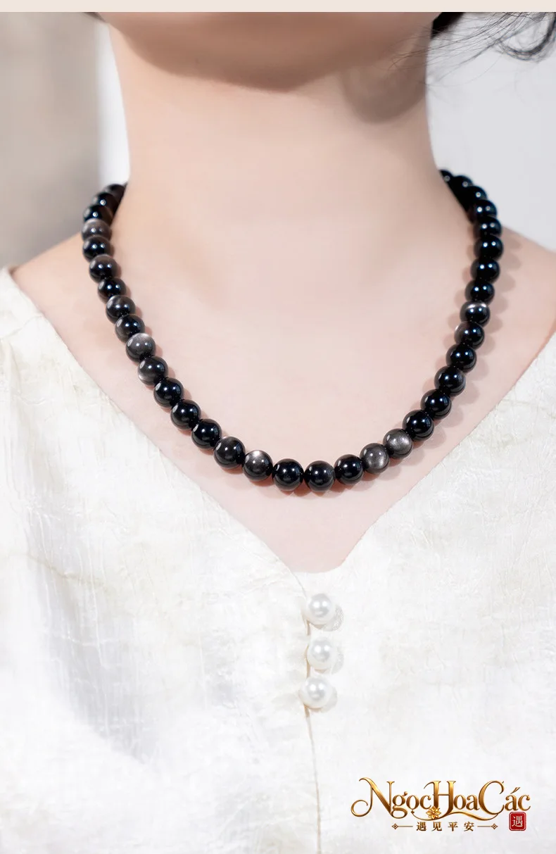Dây chuyền obsidian & kim diệu thạch Đông Hải