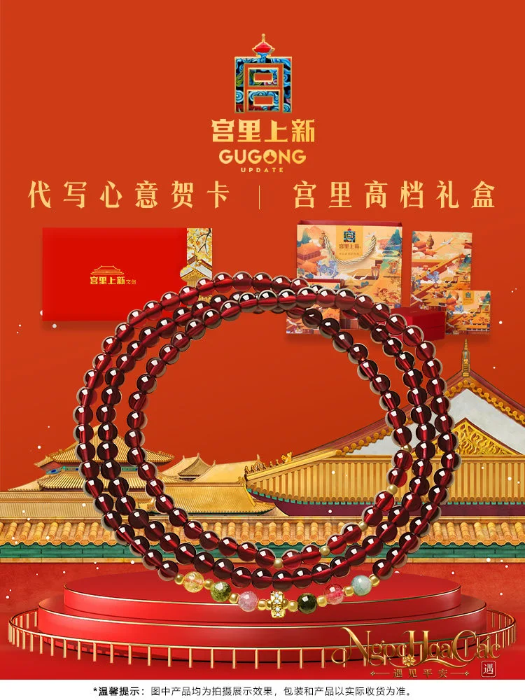 Vòng tay garnet quấn 3 vòng Tụ Phúc Cung Lý