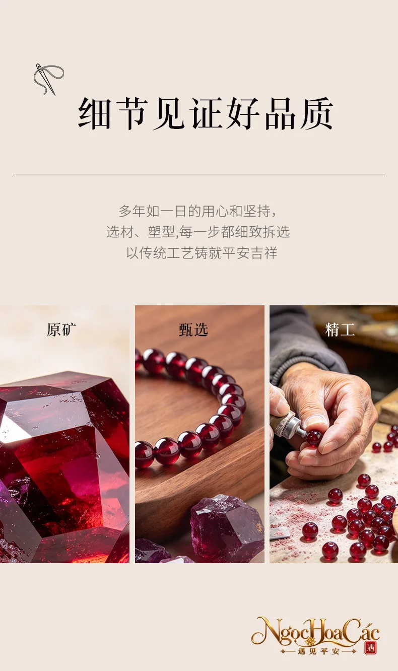 Vòng tay ngọc hồng lựu Đông Hải