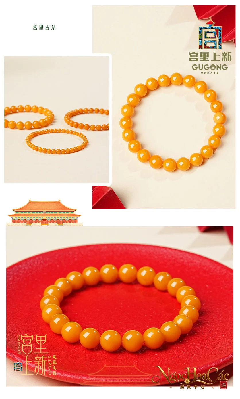 Vòng tay mật lạp vàng mỡ gà Cung Lý