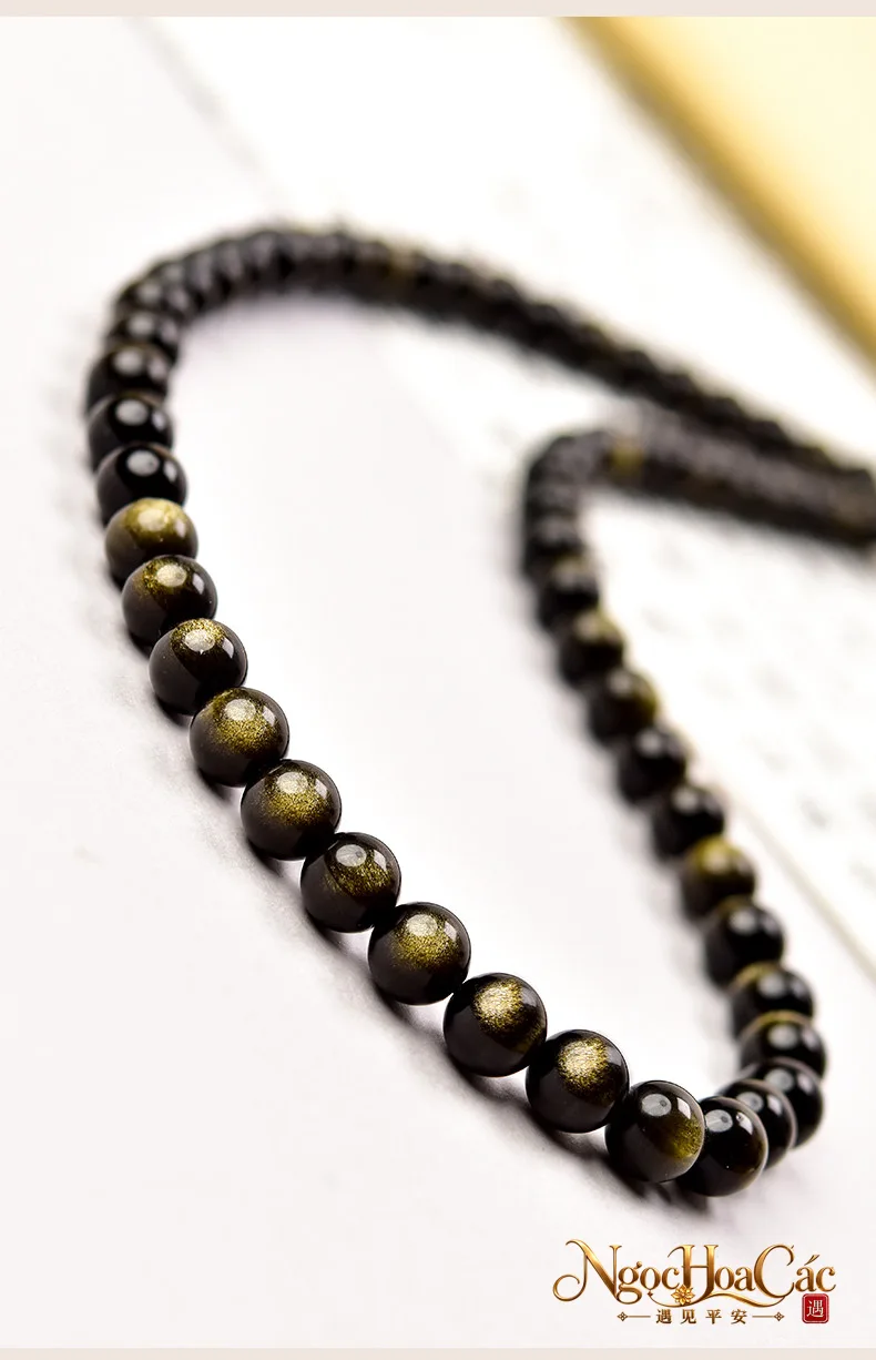 Dây chuyền obsidian & kim diệu thạch Đông Hải