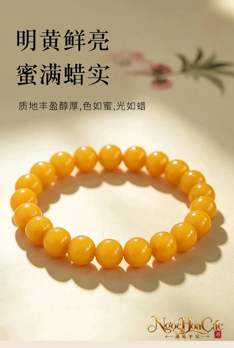 Vòng tay mật lạp vàng mỡ gà Đông Hải