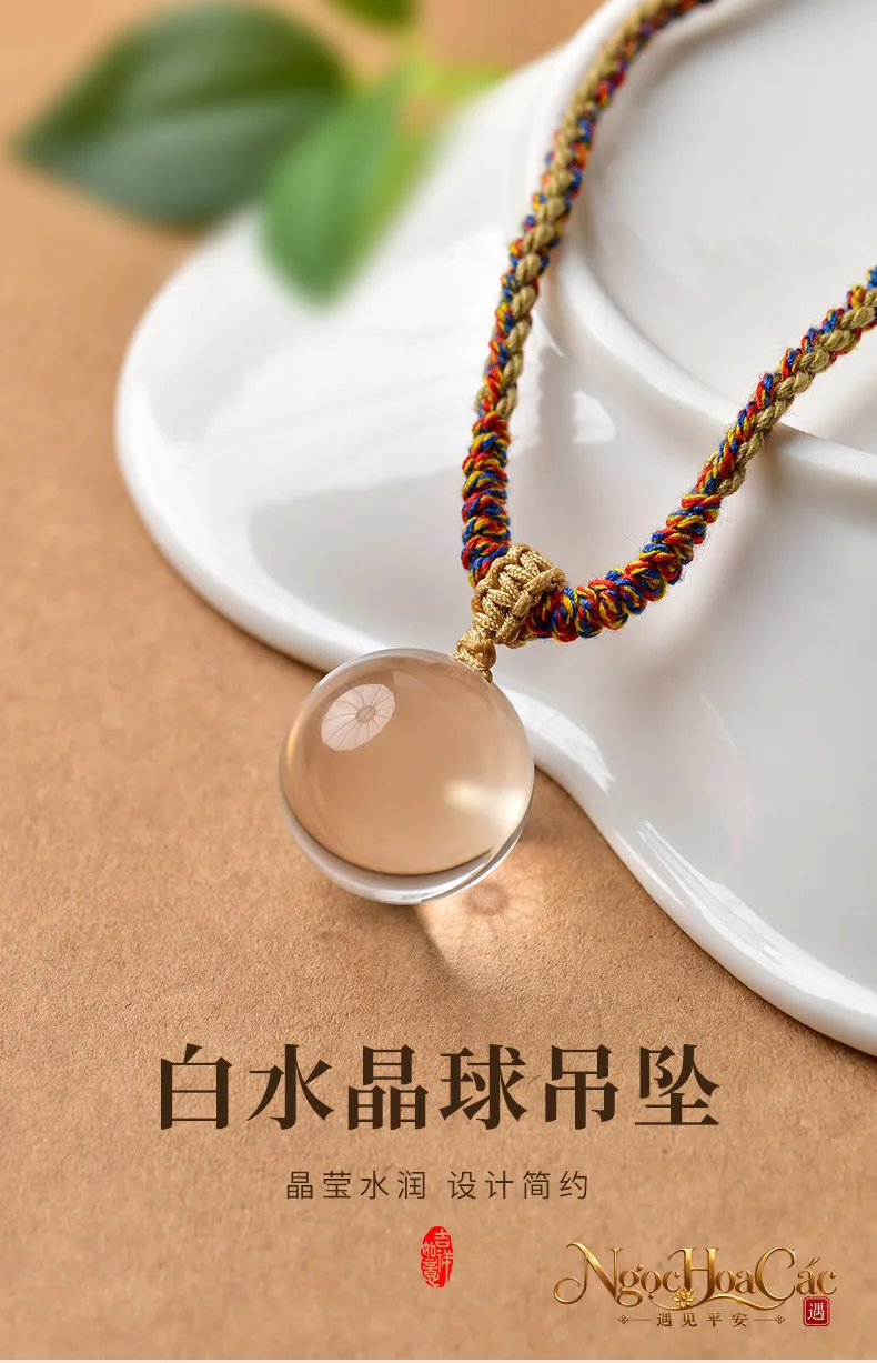 Mặt dây & dây chuyền thạch anh trắng Đông Hải