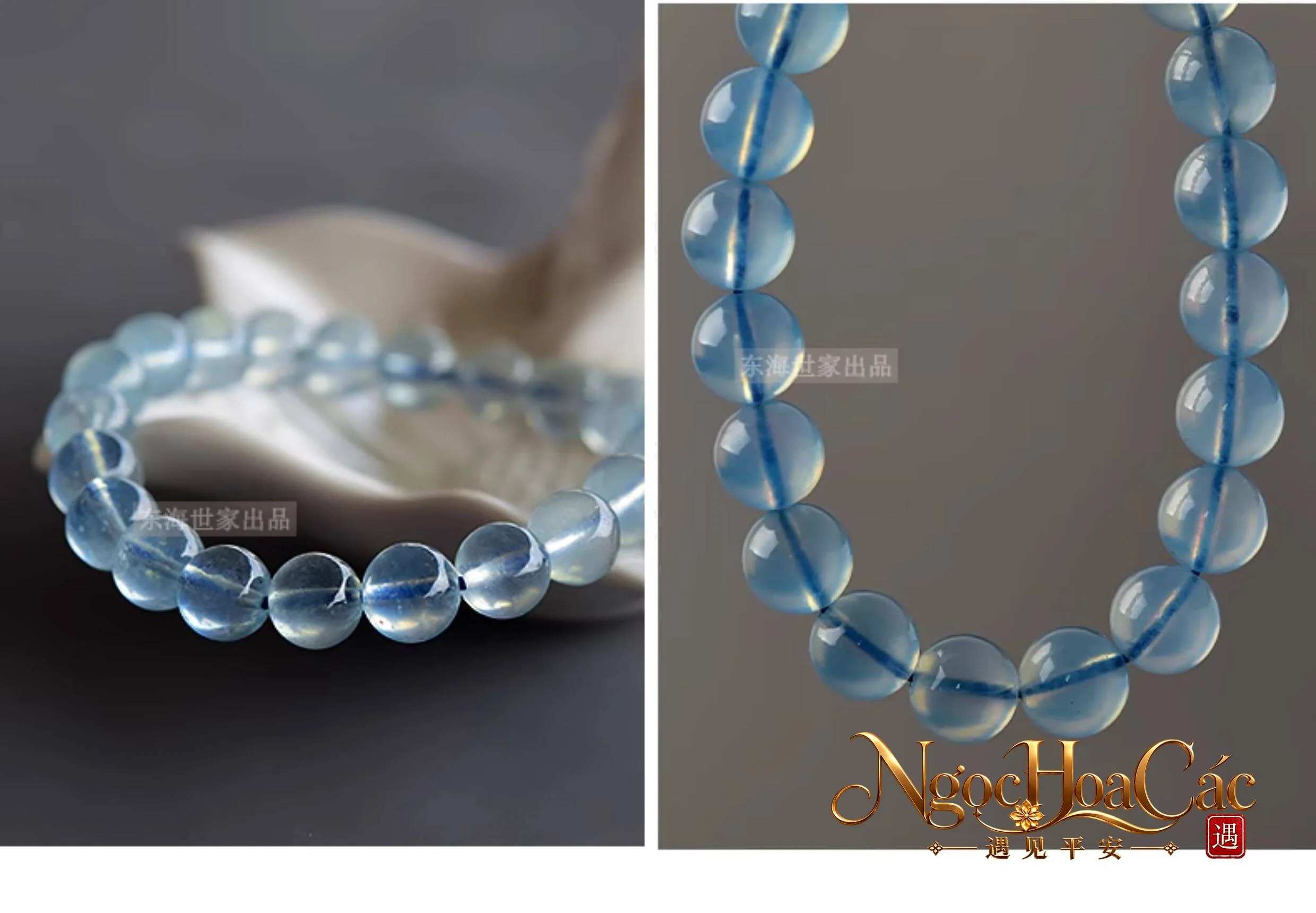 Vòng tay Aquamarine băng thấu Đông Hải