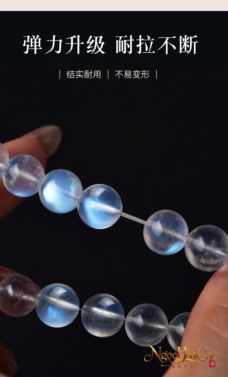 Vòng tay đá mặt trăng (Moonstone) tự nhiên Đông Hải